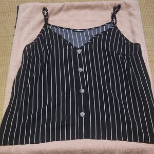 SHEIN Black and White Striped Tank Top